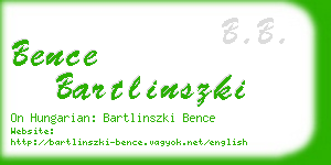 bence bartlinszki business card